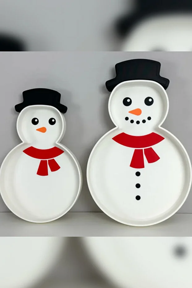 Kardan Adam Şekerlik / Sunum Kabı / Kase – Dekoratif Yılbaşı Temalı Tabak | 3D Baskı